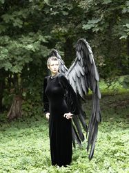 Large Black Crowley wings Good omens Cosplay Costume/ photo props/crow raven adult festival wear/Halloween accessory