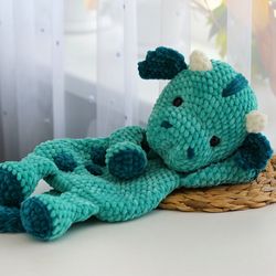 Sea Dragon Lovey, Crochet Dragon Pattern, Dragon Security Blanket, Crochet Sea Monster, Dragon Snuggler,Dragon amigurumi
