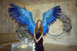Large bendable BlueBird wings Cosplay Costume/giant photo props/Phoenix lucky bird adult festival wear/Halloween wings