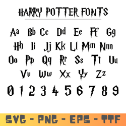 Harry Potter Font SVG , HARRY POTTER ALPHABET, HARRY POTTER ALPHABET CUTFILE, HARRY POTTER BIRTHDAY, HARRY POTTER