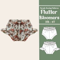 flutter bloomers sewing pattern | bloomers with ruffles sewing pattern pdf, easy sewing pattern with video tutorial