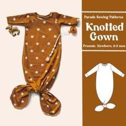 KNOTTED GOWN for BABY Sewing Pattern pdf/A0 | video tutorial