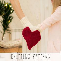 KNITTING PATTERN smitten x Smitten knit pattern x DIY Valentine's gift x Knit mittens x Gift for him x Valentine's Love