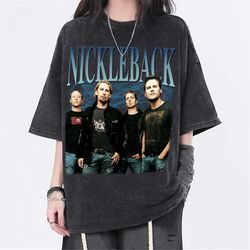 Nickelback Vintage Washed Shirt,Rock Band Homage Graphic Unisex T-Shirt, Bootleg Retro 90's Fans Tee Gift