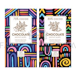 CHOCOLATE PACKAGING Abstract Bright Set In African Style