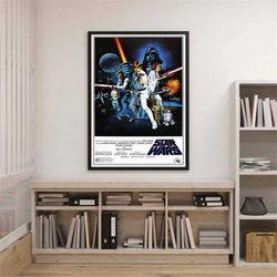 Star Wars Poster Star Wars Episode IV A New Hope Poster Princess Leia Luke Skywalker Poster Star Wars 1977 Poster Vintag