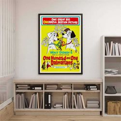 One Hundred And One Dalmatians Poster 101 Dalmatians Poster Dalmatians Movies Poster Vintage Disney Poster Family Birthd