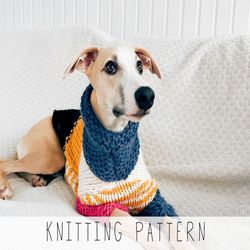 Collared Dog Sweater KNITTING PATTERN Dog Jumper Knit Pattern Medium Dog Sweater Knitted Dog Sweater Pattern Beginner