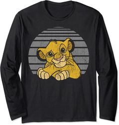 Disney Lion King Young Simba Distressed Stripes Long Sleeve