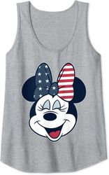 Disney Mickey And Friends Minnie American Flag Bow Tank Top