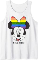 Disney Mickey And Friends Minnie Mouse Love Wins Rainbow Bow Tank Top
