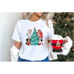 Disney Princess  Retro Christmas Tree Shirt, Disney Christmas Shirt, Princess Shirt