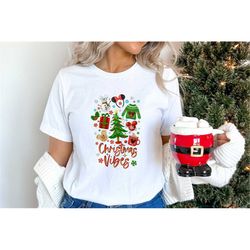christmas vibes shirt, christmas gingerbread cookies shirt, snowman gift disneyland christmas party matching gift unisex