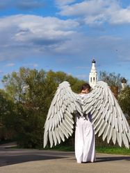 XL waving/movable/articulating silver Heaven Angel wings Cosplay/Christmas Costume/photo props/Halloween adult wings