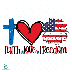 Faith Love Freedom Svg, 4th of July 2023, American Flag Svg, America svg