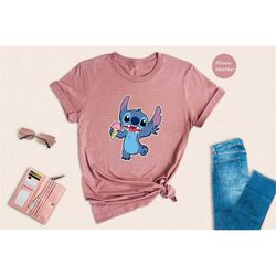 Stitch with Ice Cream Shirt, Disney Stitch Shirt, Disney Trip Shirt, Disney Family Shirt, Lilo And Stitch Tee, Stitch Ic