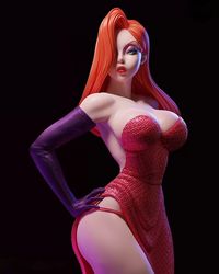 Jessica Rabbit 3D printed hand painted custom figure, birthday gift, holiday, gift, gifts for her, gifts for him