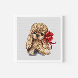 Spaniel Cross Stitch Pattern, Precious Baby Puppy Cross Stitch, Instant Download Digital PDF File, Perfect for Dog Lover