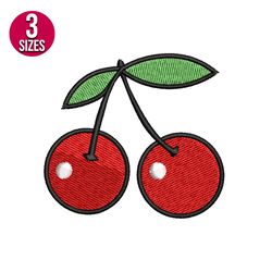 Cherry embroidery design, Machine embroidery pattern, Instant Download