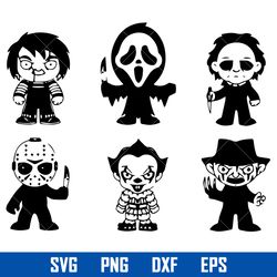 Horror Movie Characters Bundle Svg, Horror Movie Svg, Halloween Svg, Png Dxf Eps Digital File