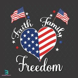 Faith Family Freedom Svg, Independence Svg, Fourth July Svg, 4th Of July Svg