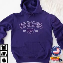 NCAA Kansas State Wildcats Est. Crewneck, NCAA Shirt, NCAA Kansas State Sweater, Kansas State Hoodies, Unisex T Shirt
