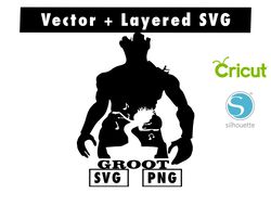 GROOT svg & png files for cricut machine , anime svg , manga svg , Goku svg