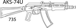 AKS-74u GUN LINE ART vector file laser engraving, cnc router, cutting, engraving, cricut, vinyl cutting file