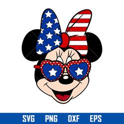 USA Flag Minnie Svg, USA Flag Ears Boy Svg, 4th Of July Stitch Svg, Patriotic Boy Svg, Png Dxf Eps Digital File