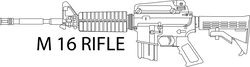 M 16 RIFLE LINE ART vector file laser engraving, cnc router, cutting, engraving, cricut, vinyl cutting file