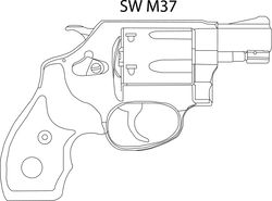 SW M37 gun  LINE ART vector file laser engraving, cnc router, cutting, engraving, cricut, vinyl cutting file