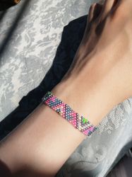 Spring spirit beaded bracelet in pastel colors