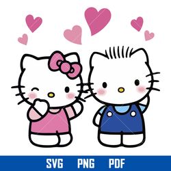 Hello Kitty And Dear Daniel Love Svg, Kawaii Kitty Cat Svg, Hello Kitty Cricut Svg, Cartoon Svg, Png Pdf, HK19052323