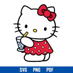 Hello Kitty Svg, Kawaii Kitty Cat Svg, Hello Kitty Cricut Svg, Cartoon Svg, Png Pdf, HK19052325