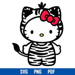 Hello Kitty Skin Tiger Svg, Kawaii Kitty Cat Svg, Hello Kitty Cricut Svg, Cartoon Svg, Png Pdf, HK19052335