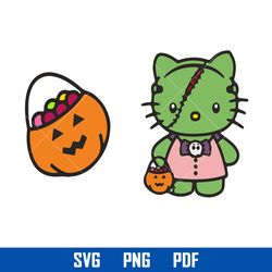 Hello Kitty Halloween Svg, Kawaii Kitty Cat Svg, Sanrio Svg, Hello Kitty Cricut Svg, Cartoon Svg, HK19052384