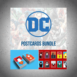 41 DC Postcard Style Super Heros T-Shirt Design Bundle - PNG Images With Transparent Backgrounds- Sublimation Printing