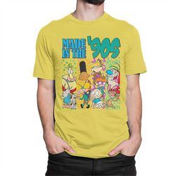 Made In The 90's Old School Cartoons T-Shirt / Ren and Stimpy Hey Arnold Shirt / Men's Women's Sizes (wra-077)