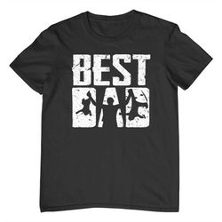 Fathers Day Best Dad Silhouette playing with kids Gift for fathers day slogan T Shirt Ideal for Dad, Husband, Grandfathe
