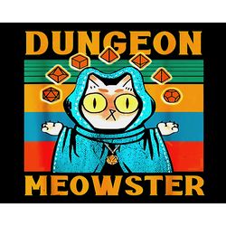 Funny Nerdy-Gamer Cat PNG, Dungeon Meowster PNG