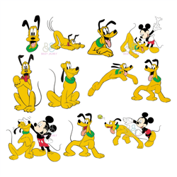 Pluto And Mickey Bundle Svg, Disney Svg, Pluto Svg, Mickey Svg, Disney Characters Svg, Trending Svg