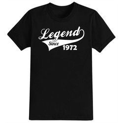 Birthday Gift Legend Since Baseball Swoosh 1972 to celebrate a 50th birthday T Shirt turning fifty I deal Gift, Mum, Bro