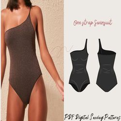Swimsuit pattern|asymmetrical swimsuit sewing pattern| one piece swimsuit |XXS to XXL|bathing suit pattern|pdf patron