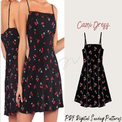 Dress pattern|PDF sewing pattern|InstantDownload 7Sizes|mini dress pattern|Cami dress pattern|women pattern |Us letter