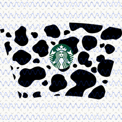 Full Wrap Cow Print Pattern Pre-sized SVG Ready Cricut Starbucks Venti Cold Cup, Trending Svg, Disney Starbucks Cup, Sta