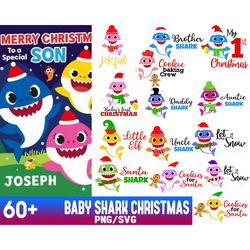 Baby Shark Christmas Bundle, Christmas Svg, Baby Shark Svg, Christmas Svg, Baby Shark Svg, Family Shark Svg, Christmas T