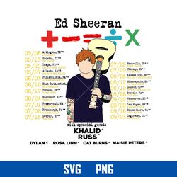 Ed Sheeran Svg, Ed Sheeran Mathematics Tour Svg, Ed Sheeran Australia US 2023  Svg, Png Digital File