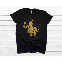 Octopus Shirt,Octopus T Shirt,Octopus Tshirt,Graphic Tees,Octopus Tee,Sea Creature,Birthday Gift, black,Boyfriend Gift,H