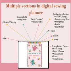 "Digital Sewing Planner |2023 &undated|Goodnotes Planner Xodo Notability Noteshelf|iPad Planner Android Planner|digital