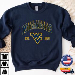 NCAA West Virginia Mountaineers Est. Crewneck, NCAA Shirt, NCAA West Virginia Mountaineers Hoodies, Unisex T Shirt